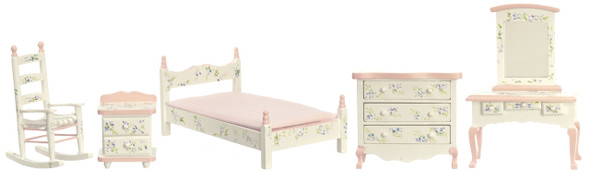 Dollhouse City - Dollhouse Miniatures Pink Bedroom Set