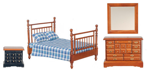 Double Bed Set - Walnut