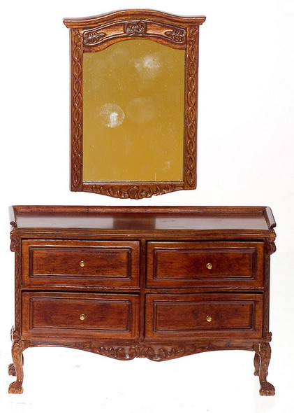 Chateau Lorraine Mirror and Dresser - Walnut