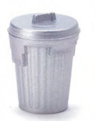 Silver Garbage Can - Empty