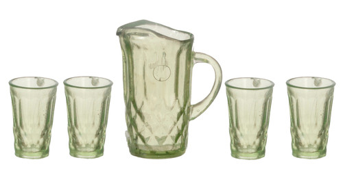 Pitcher 4 Tumblers Green