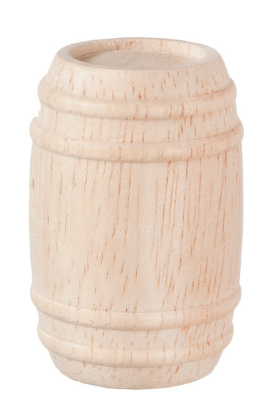 Unfinished Wooden Barrel