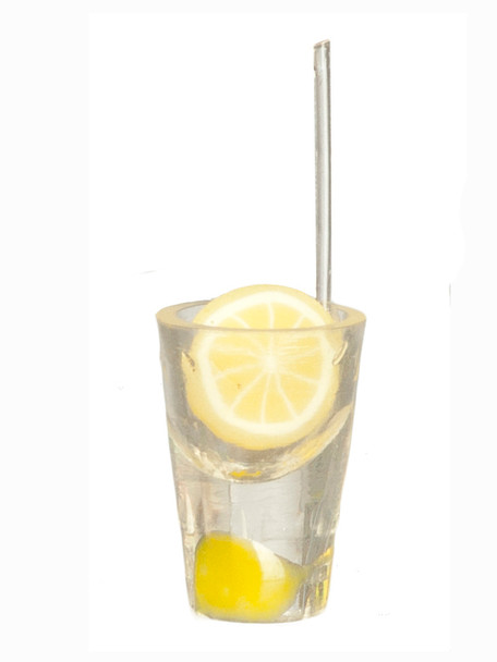 Glass with Lemon and Straw