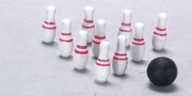 10 Bowling Pins and Ball