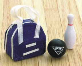 Bowling Ball, Bag and Pin