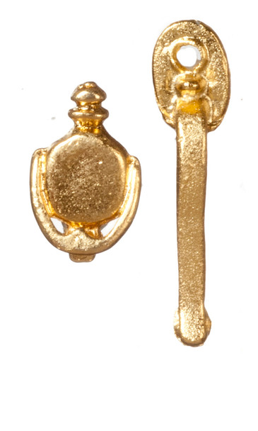 Door Handle and Knocker - Brass