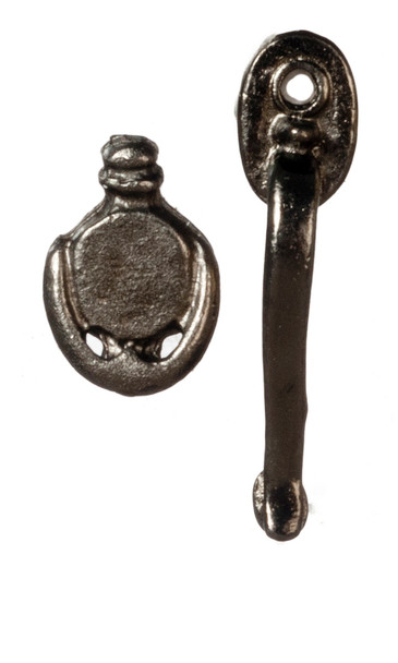 Dollhouse City - Dollhouse Miniatures Door Handle and Knocker - Black