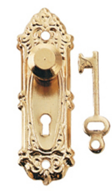 Gold-Plated Door Handle with Key Set - Brass