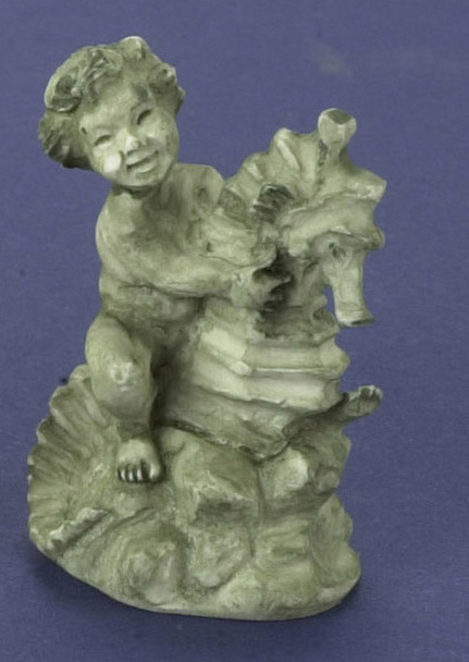 Dollhouse City - Dollhouse Miniatures Boy on Seahorse - Green