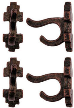 Dollhouse City - Dollhouse Miniatures Wall Hooks - Oil Rubbed Bronze