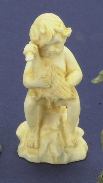 Dollhouse City - Dollhouse Miniatures Boy with Duck - Ivory