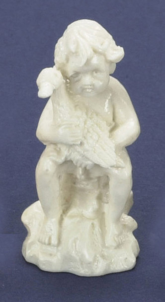 Dollhouse City - Dollhouse Miniatures Boy with Duck - White