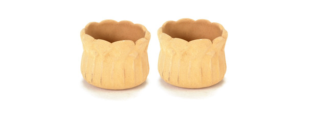 Dollhouse City - Dollhouse Miniatures Scallop Pots Set - Terra Cotta
