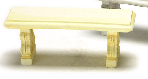 Dollhouse City - Dollhouse Miniatures Stone Bench - Ivory