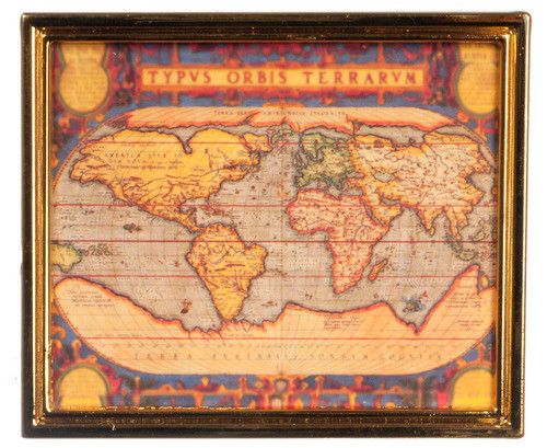 Ancient Map - Gold Metal Frame