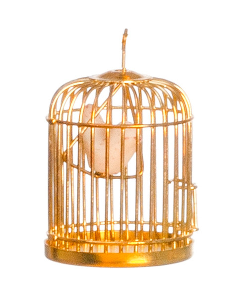 Brass Birdcage with Bird
