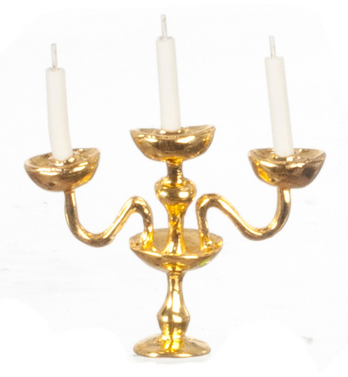 3-Arm Candleabra - Brass