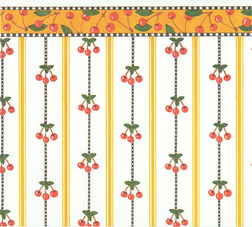 Wallpaper Cherry Stripe Set - Multi