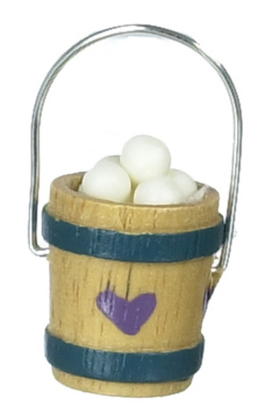 Wooden Bucket of Eggs