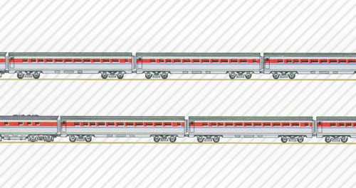 Wallpaper Choo Choo Train Set - Blue