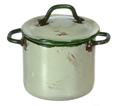 Dollhouse City - Dollhouse Miniatures Small Pot with Lid - Beige