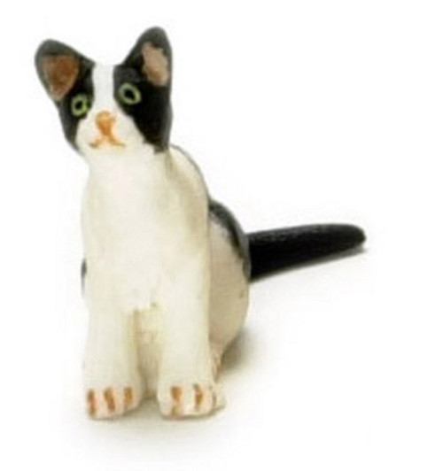 Dollhouse City - Dollhouse Miniatures Kitten - Black and White