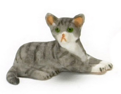 Dollhouse City - Dollhouse Miniatures Kitten - Grey