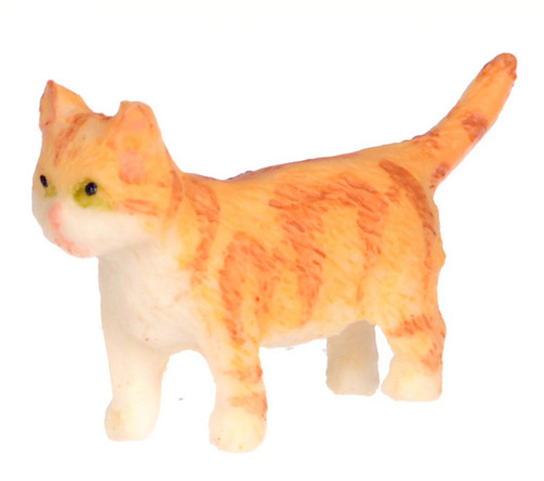 Dollhouse City - Dollhouse Miniatures Walking Kitten - Orange