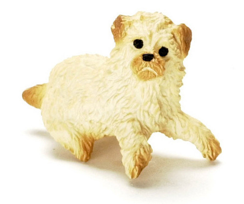 Dollhouse City - Dollhouse Miniatures Sitting Poodle - Blonde