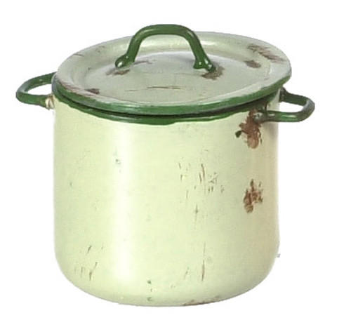 Dollhouse City - Dollhouse Miniatures Large Pot with Lid - Beige