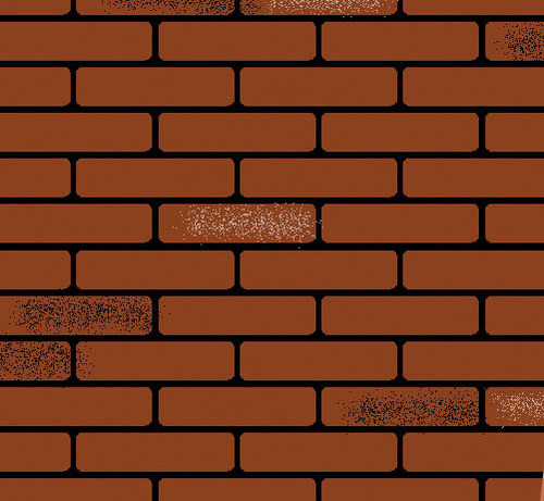 Used Brick Red and White on Black