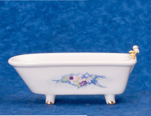 White Bathtub - Gold Trim