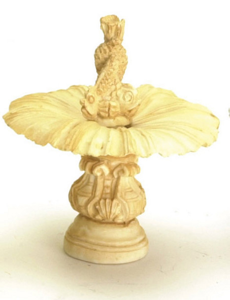 Dollhouse City - Dollhouse Miniatures Small Fish Fountain - Tan