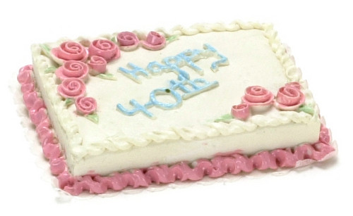 Dollhouse City - Dollhouse Miniatures Happy 40th Cake Set