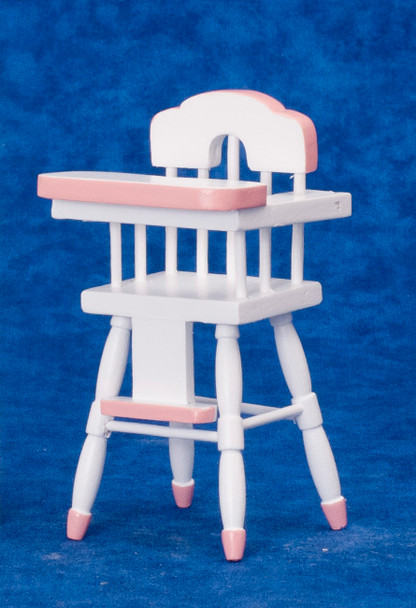 Dollhouse City - Dollhouse Miniatures High Chair with Pink Trim
