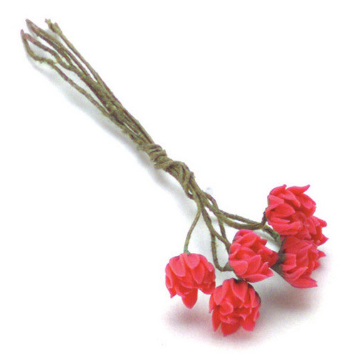 Dollhouse City - Dollhouse Miniatures Water Lily Half Bloom - Hot Pink