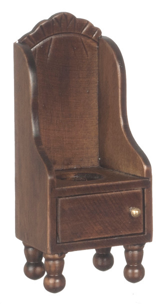Dollhouse City - Dollhouse Miniatures Victorian Potty Chair - Walnut