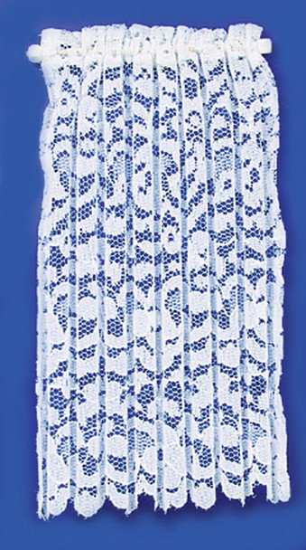 Curtain and Lace Panel Set - White