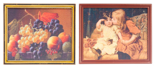 Children/Fruits on Canvas - Metal Frame