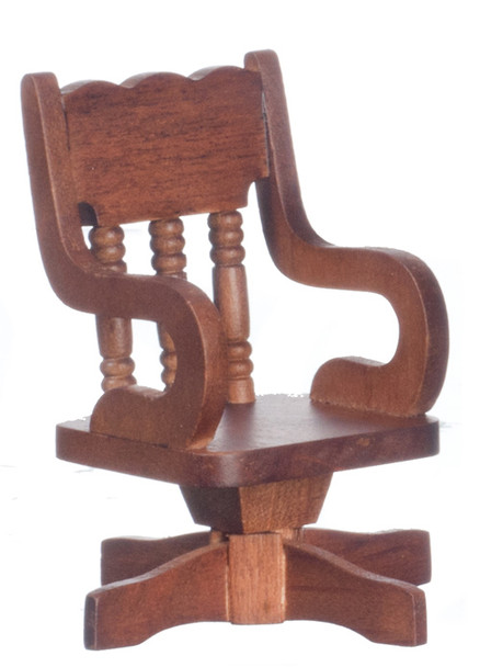 Dollhouse City - Dollhouse Miniatures Swivel Desk Chair - Walnut
