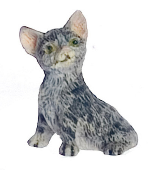 Dollhouse City - Dollhouse Miniatures Kitten  - Gray