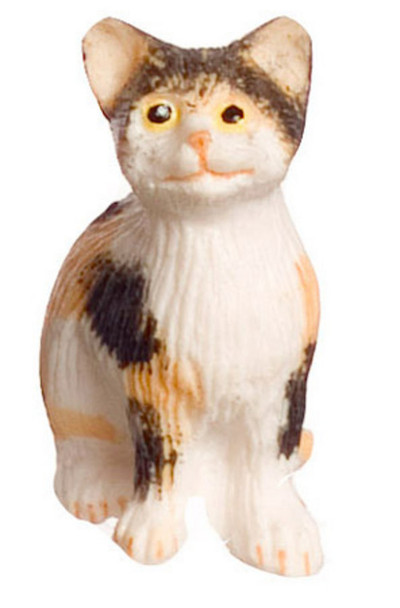 Dollhouse City - Dollhouse Miniatures Sitting Cat - Calico