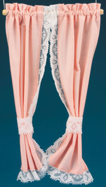 Tie Back Curtains Set - Peach