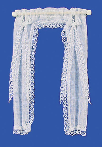 Demi Curtains Set - Victorian and White