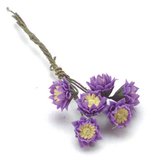 Dollhouse City - Dollhouse Miniatures Water Lily Bloom - Purple