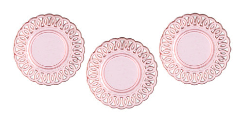 Lace-Edged Plates - Pink
