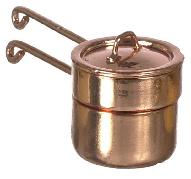 Dollhouse City - Dollhouse Miniatures Double Boiler - Copper
