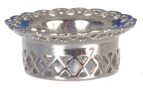 Dollhouse City - Dollhouse Miniatures Silver Fruit Basket - Round and Small