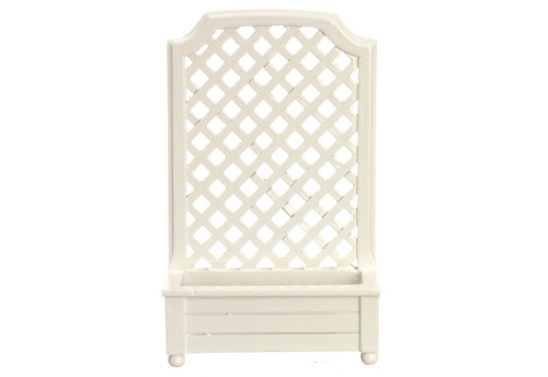 Tall Planter with Trellis - White