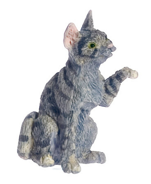 Dollhouse City - Dollhouse Miniatures Cat - Gray